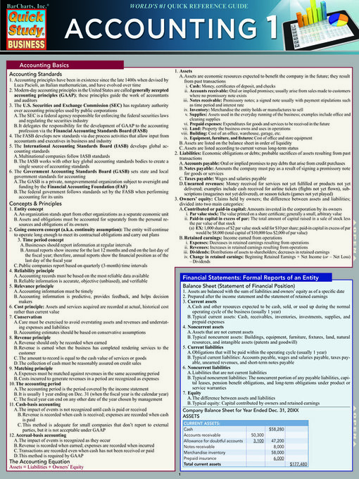 Title details for Accounting 1 by BarCharts Publishing, Inc. - Available